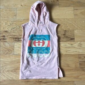 Gucci Kids Pink Sleeveless Hoodie dress